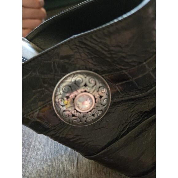 Vintage Brighton Women's Black Mules Size 10M Slip-On Elegant Casual Y2K - Picture 3 of 8